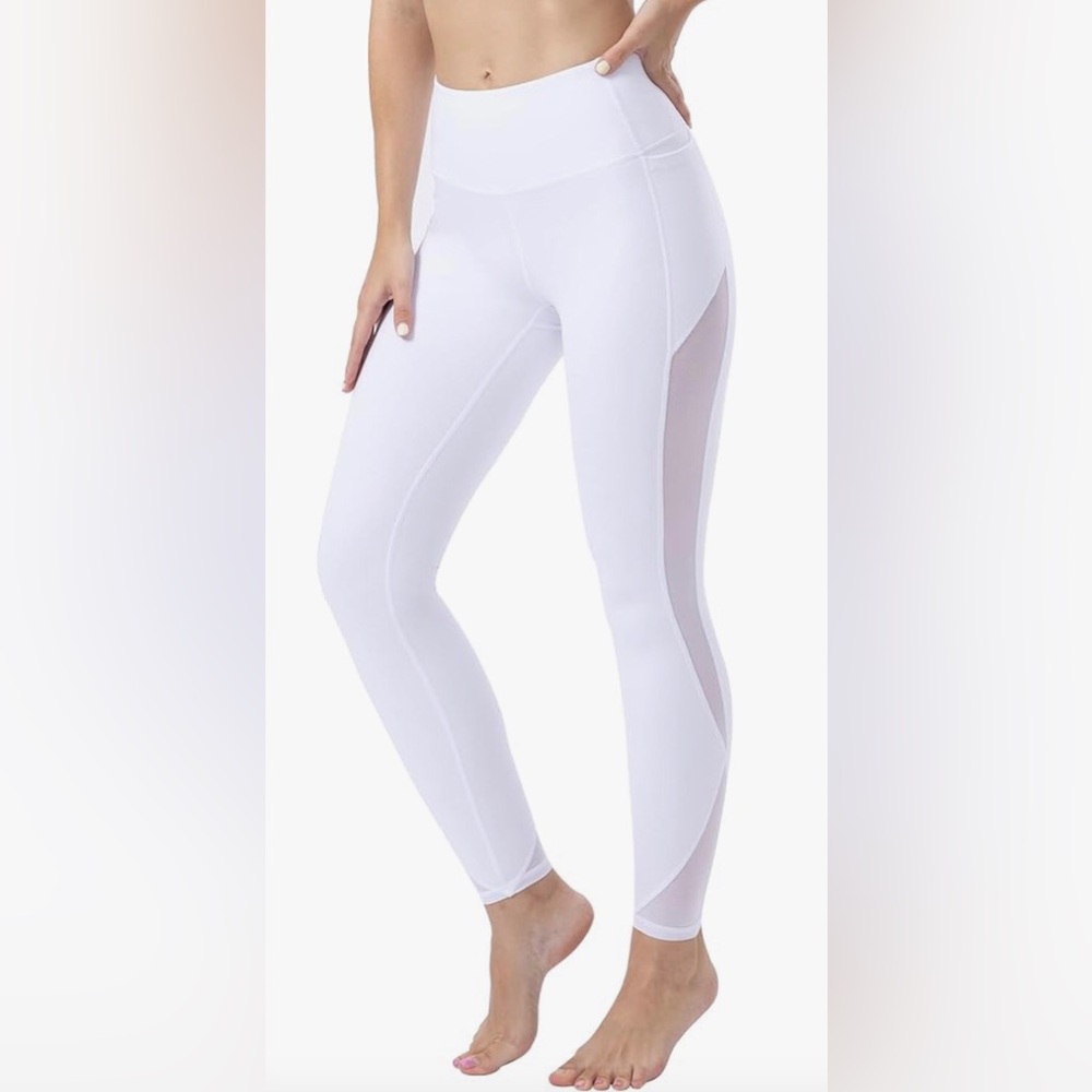 Legging White, Mesh Detail and Pockets, Size S